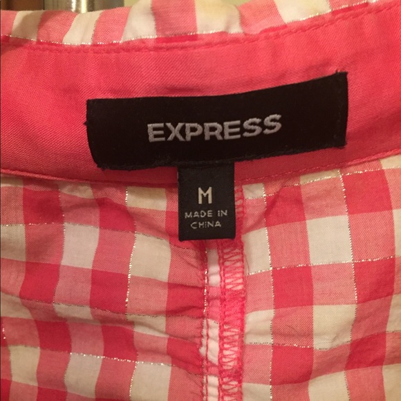 Pink and white Express button down - Picture 2 of 2